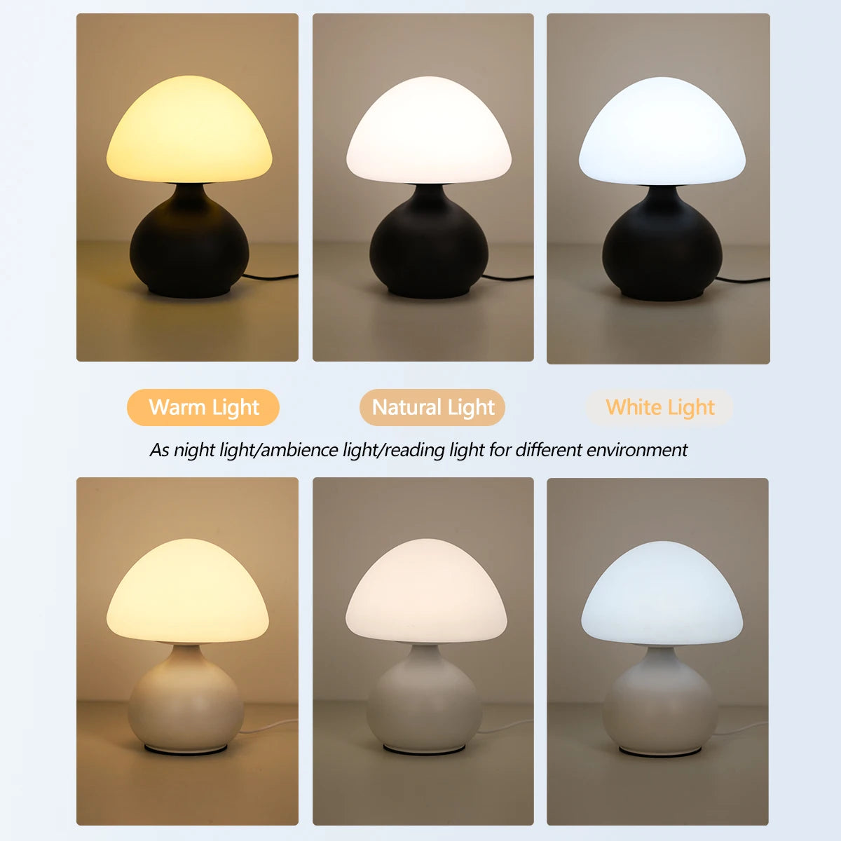Dimmable Mushroom Table Lamp