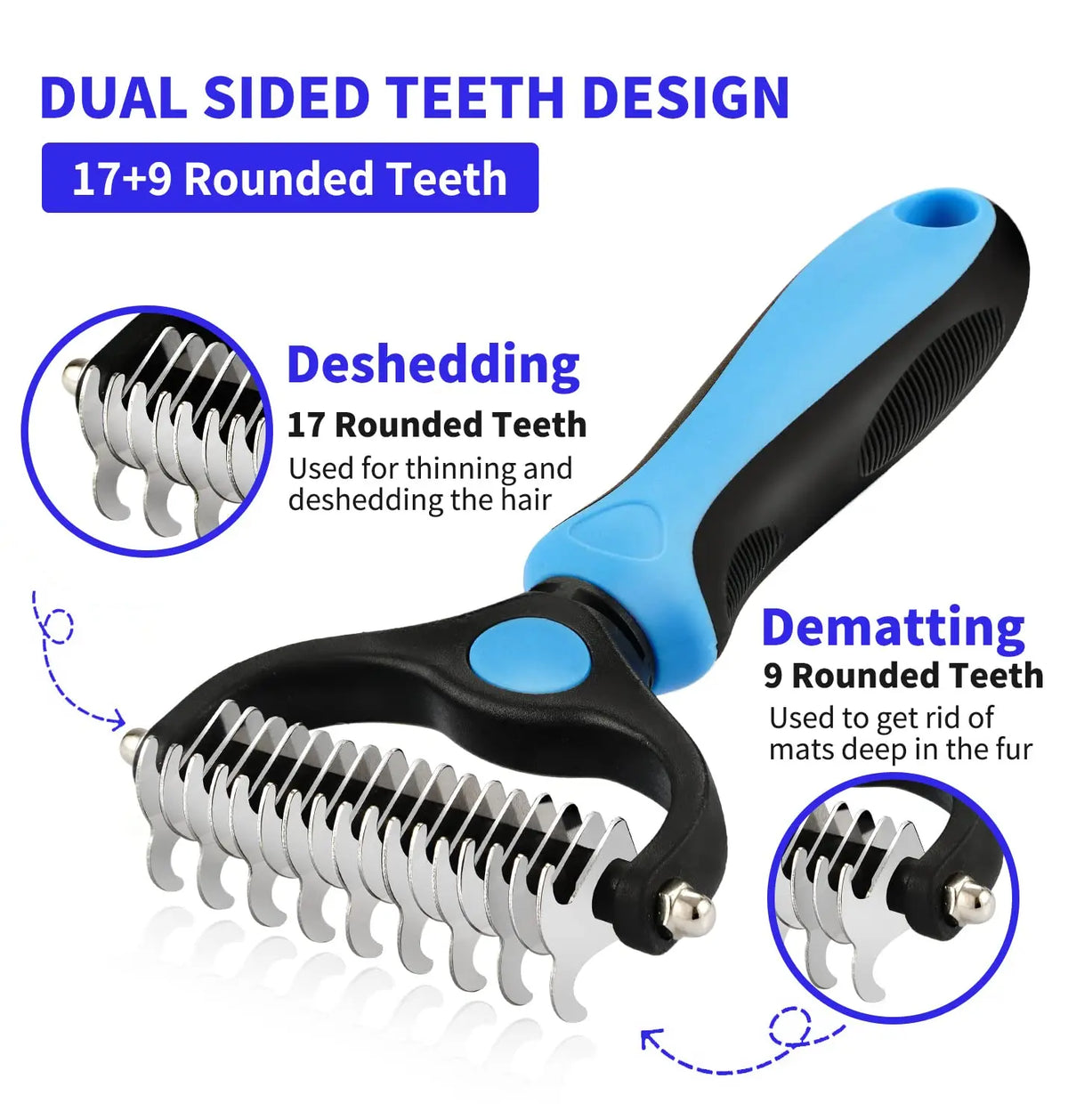 Pet Deshedding & Dematting Brush