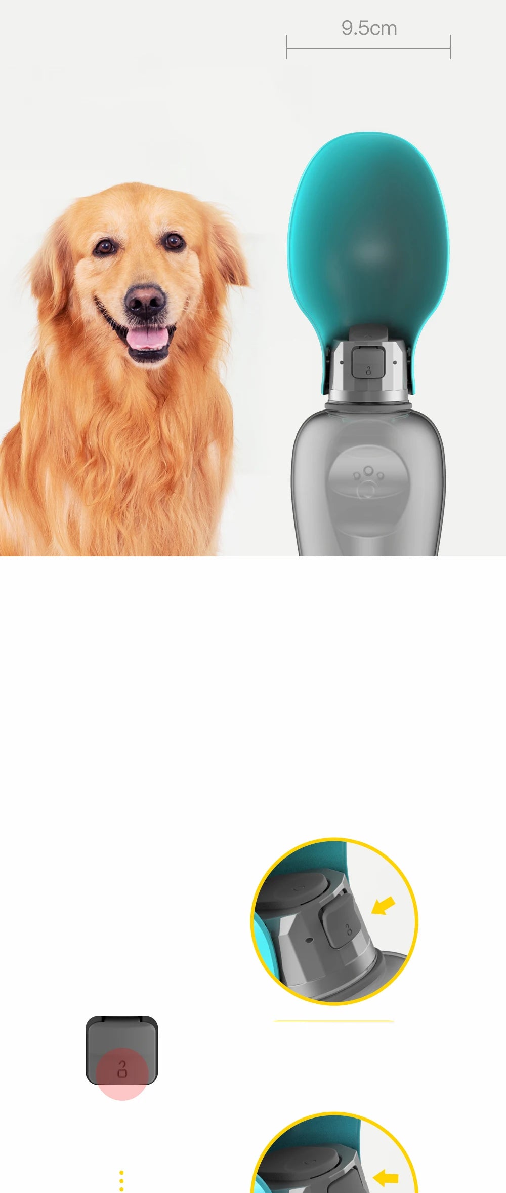 800ML Portable Dog Water Bottle